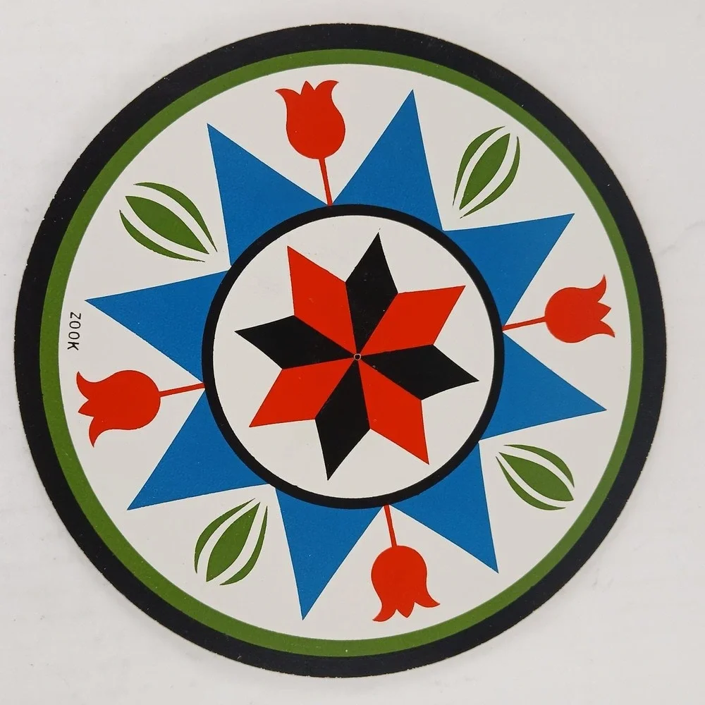 Vtg Zook Trivet Wall Art Pennsylvania  Dutch Star Flower‎ Kitschy MCM 7.75